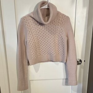 Cozy Cable Knit Turtleneck Sweater - Cream
